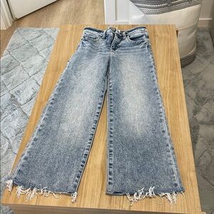 BKE Light Blue Distressed Wide-Leg Jeans
